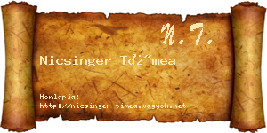 Nicsinger Tímea névjegykártya